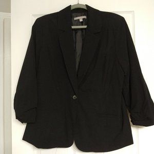 Black one-button blazer